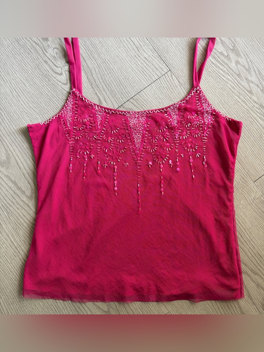 John Paul Richard Pink Cami with Beading and Sequins